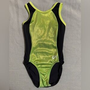 GK girls leotard CM - bright green/black